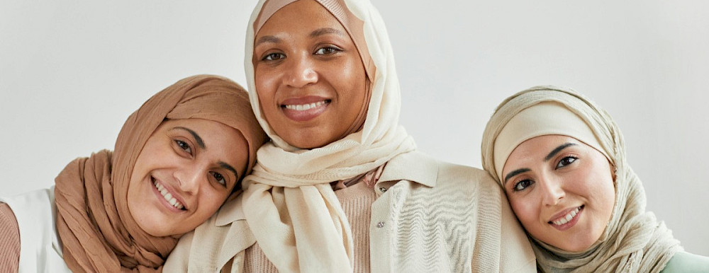 Smiling muslim women